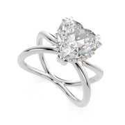 Tatiana Heart Cut Solitaire Split Shank Engagement Ring Setting - Nivetta